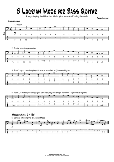 B Locrian Mode for Bass Guitar (4 Ways to Play)