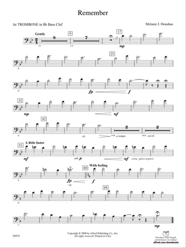 Remember: (wp) 1st B-flat Trombone B.C.