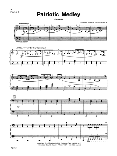 Patriotic Medley - Piano Quartet (2 Pianos, 8 Hands)