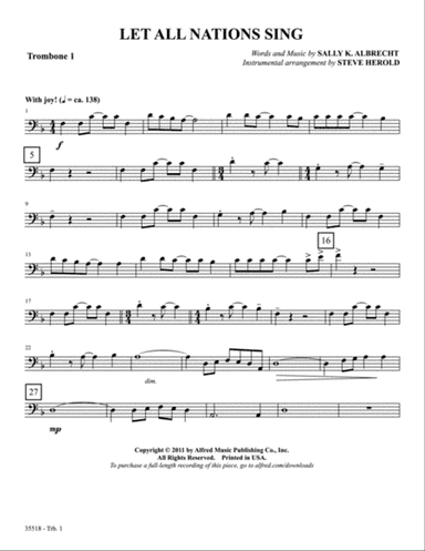 Let All Nations Sing: 1st Trombone