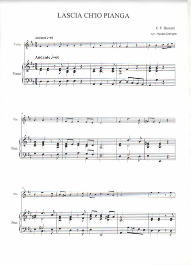 Lascia Ch'io Pianga - Violin and Piano