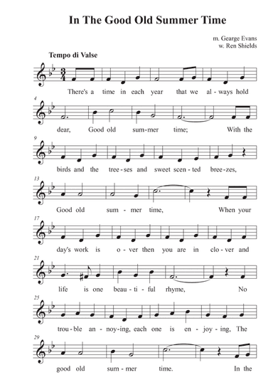 In The Good Old Summer Time