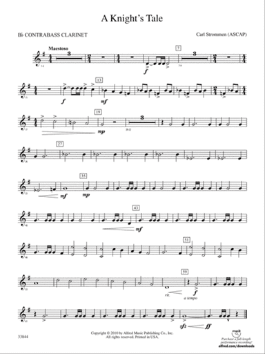 A Knight's Tale: (wp) B-flat Contrabass Clarinet