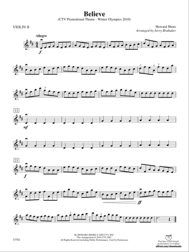 Believe (Winter Olympics 2010): 2nd Violin