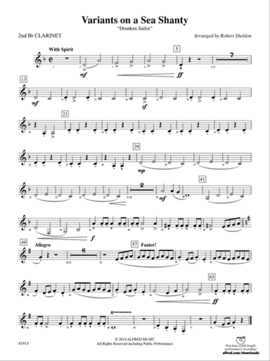 Variants on a Sea Shanty: 2nd B-flat Clarinet