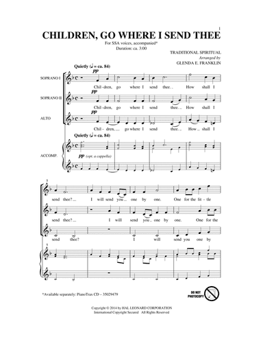 Children Go Where I Send Thee (arr. Glenda E. Franklin)