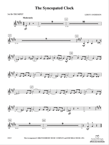 The Syncopated Clock: 3rd B-flat Trumpet