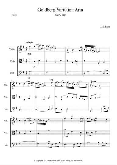 Goldberg Variation Aria (BWV 988)