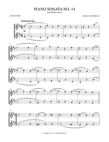 Piano Sonata No. 14, Second Movement