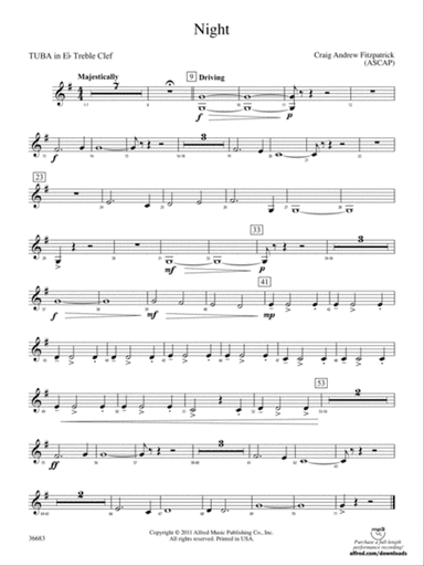 Night: (wp) E-flat Tuba T.C.