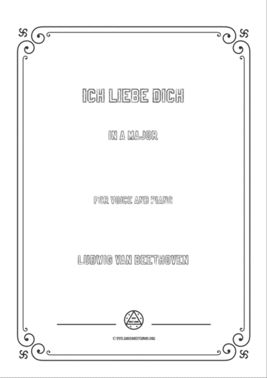 Beethoven-Ich liebe dich in A Major,for voice and piano
