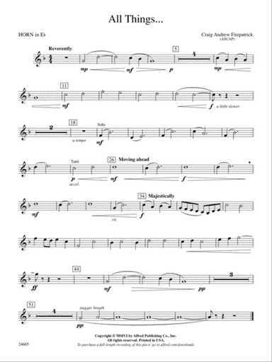 All Things: (wp) 1st Horn in E-flat