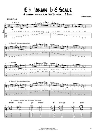 Eb Ionian b6 Scale (4 Ways to Play)