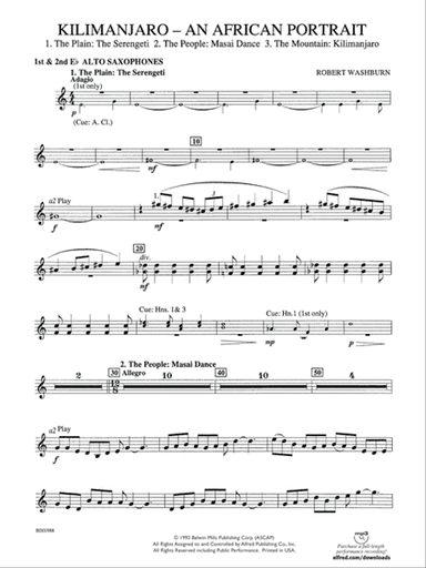 Kilimanjaro: An African Portrait: 1st & 2nd E-flat Alto Saxophone