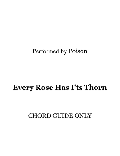 Every Rose Has Its Thorn