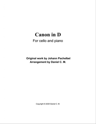 Canon in D (cello and piano)