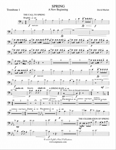 Spring (A New Beginning): 1st Trombone