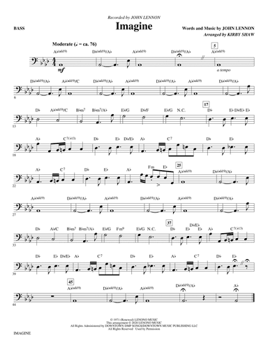 Imagine (arr. Kirby Shaw) - Bass