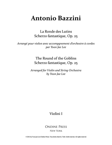 The Round (Dance) of the Goblins for Violin and String Orchestra, Op. 25 - Set of Parts