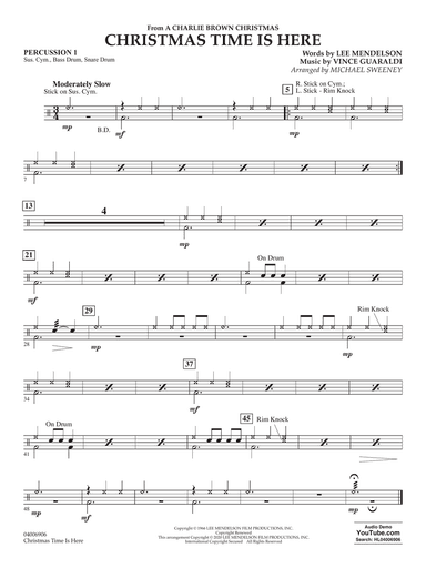 Christmas Time Is Here (arr. Michael Sweeney) - Percussion 1