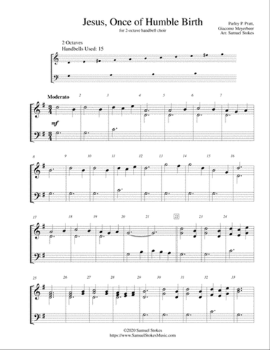 Jesus, Once of Humble Birth - for 2-octave handbell choir