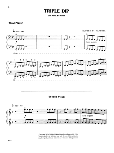 Triple Dip - Piano Trio (1 Piano, 6 Hands)