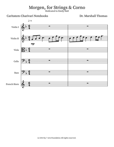 Morgen, for Strings & Corno