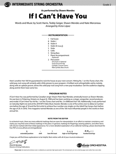 If I Can't Have You: Score