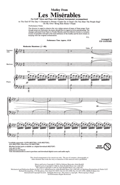 Les Miserables (Choral Medley) (arr. Ed Lojeski)