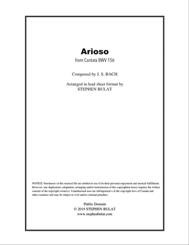 Arioso (Bach) - Lead sheet (key of E)
