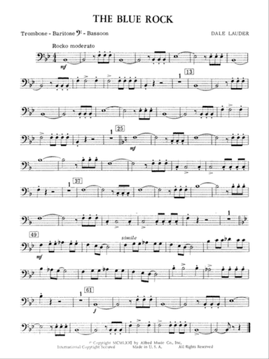 The Blue Rock (with optional Drum Set part): 1st Trombone