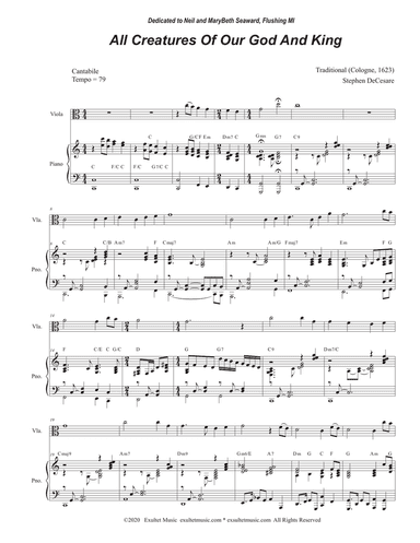 All Creatures Of Our God And King (Viola solo and Piano)
