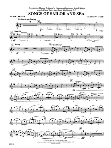 Songs of Sailor and Sea: 2nd B-flat Clarinet