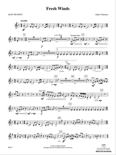 Fresh Winds: 3rd B-flat Trumpet