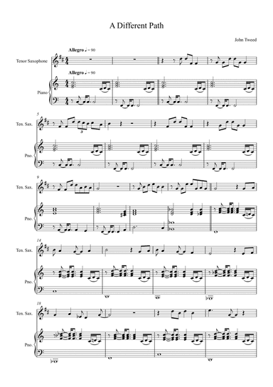 A Different Path - Tenor Sax and Piano
