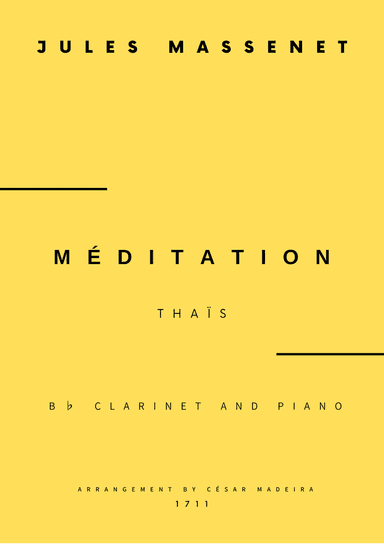 Meditation from Thais - Bb Clarinet and Piano (Full Score)