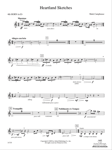 Heartland Sketches: (wp) 4th Horn in E-flat