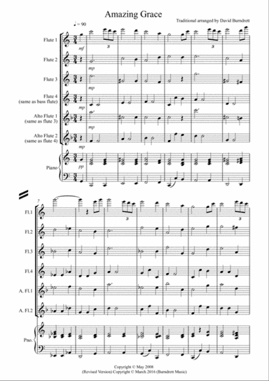 Amazing Grace for Flute Quartet