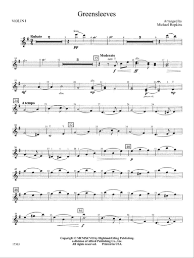 Greensleeves: 1st Violin