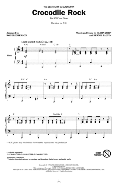 Crocodile Rock (arr. Roger Emerson)