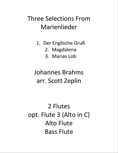 Three Selections from Marienlieder
