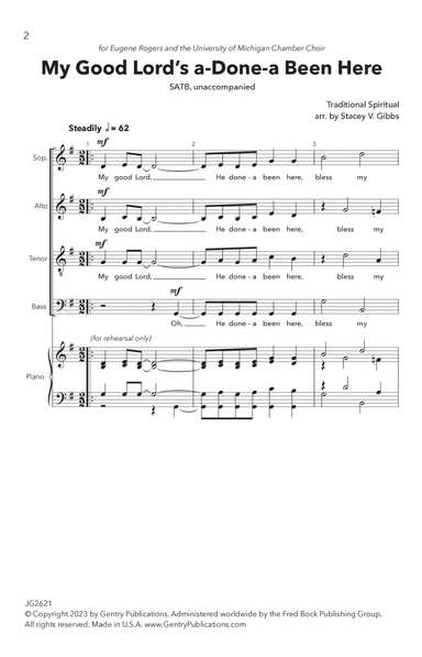 My Good Lord's a-Done-a Been Here (arr. Stacey V. Gibbs)