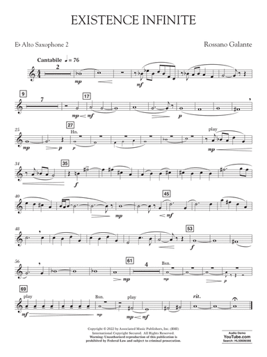 Existence Infinite - Alto Saxophone 2 in Eb