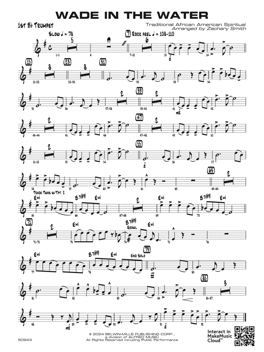 Wade in the Water: 1st B-flat Trumpet