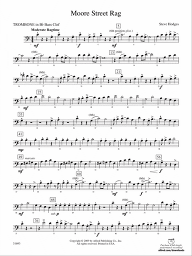 Moore Street Rag: (wp) 1st B-flat Trombone B.C.