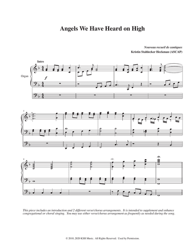 Angels We Have Heard on High (organ accompaniment)
