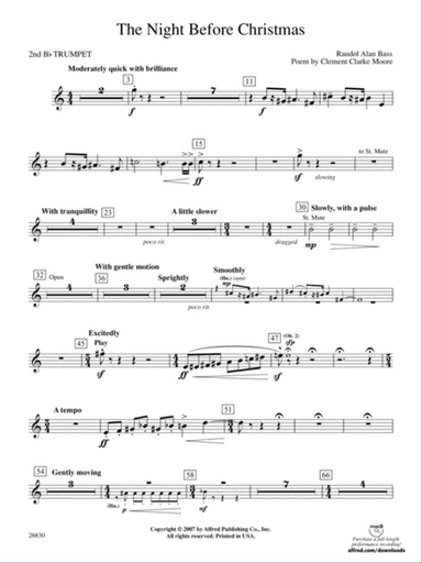 The Night Before Christmas: 2nd B-flat Trumpet