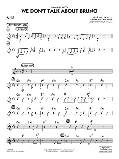 We Don't Talk About Bruno (from Encanto) (arr. Rick Stitzel) - Guitar