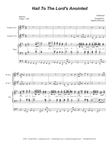 Hail To The Lord's Anointed (Duet for Bb-Trumpet) - Organ accompaniment)