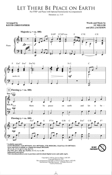 Let There Be Peace On Earth (arr. Keith Christopher)